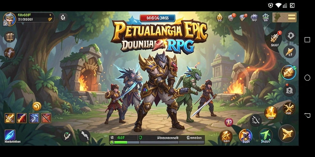 Tampilan gameplay RPG yang mendebarkan dan penuh petualangan.