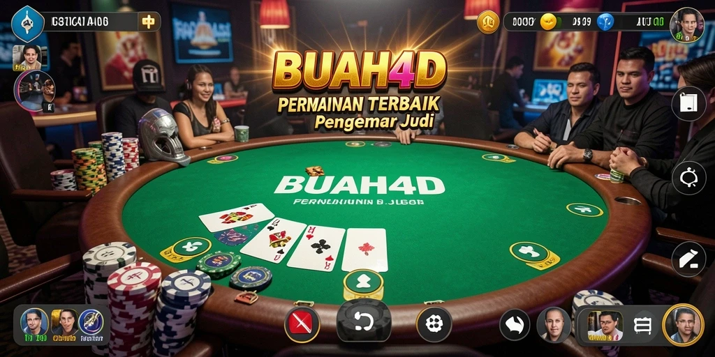 Tampilan gameplay Poker BUAH4D yang menarik dan dinamis.