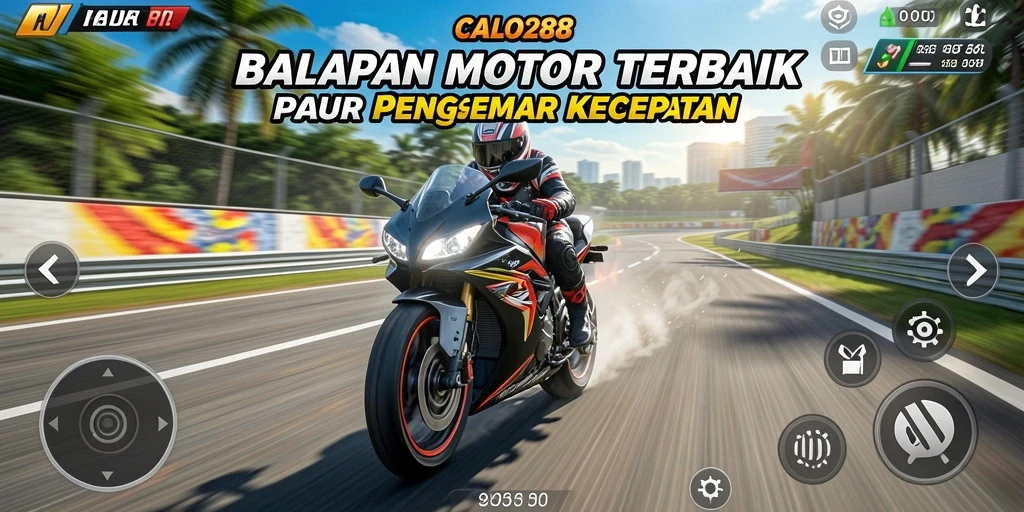 Tampilan gameplay balapan motor yang mendebarkan di CALO288.