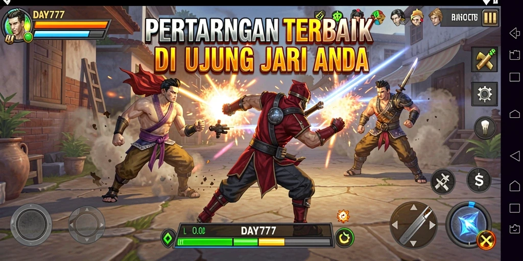 Tampilan pertarungan epik dalam game DAY777 yang menegangkan.
