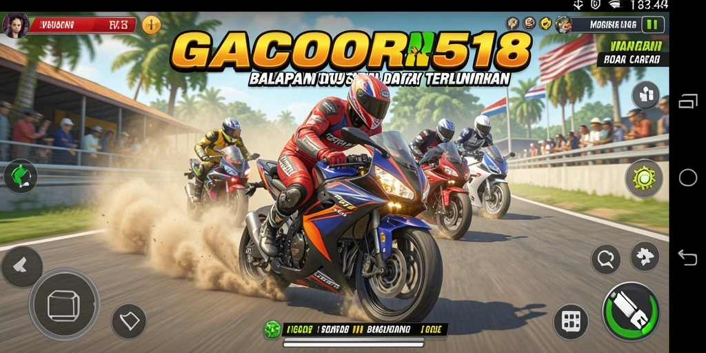 Gameplay GACOR518 yang mendebarkan di lintasan balap.