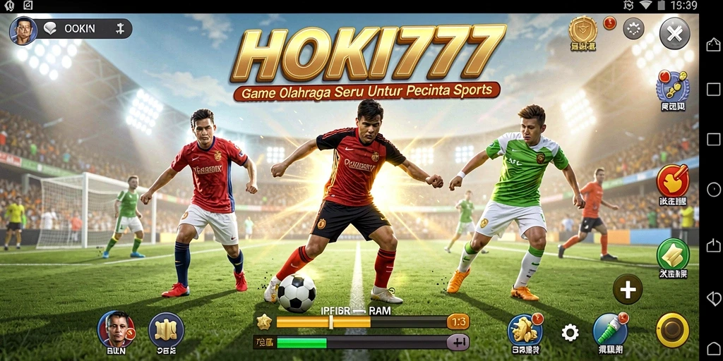 Tampilan gameplay seru HOKI777 dengan aksi olahraga mendebarkan.
