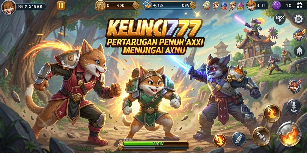 Tangkapan layar KELINCI777 menampilkan aksi seru dan karakter yang berwarna-warni.