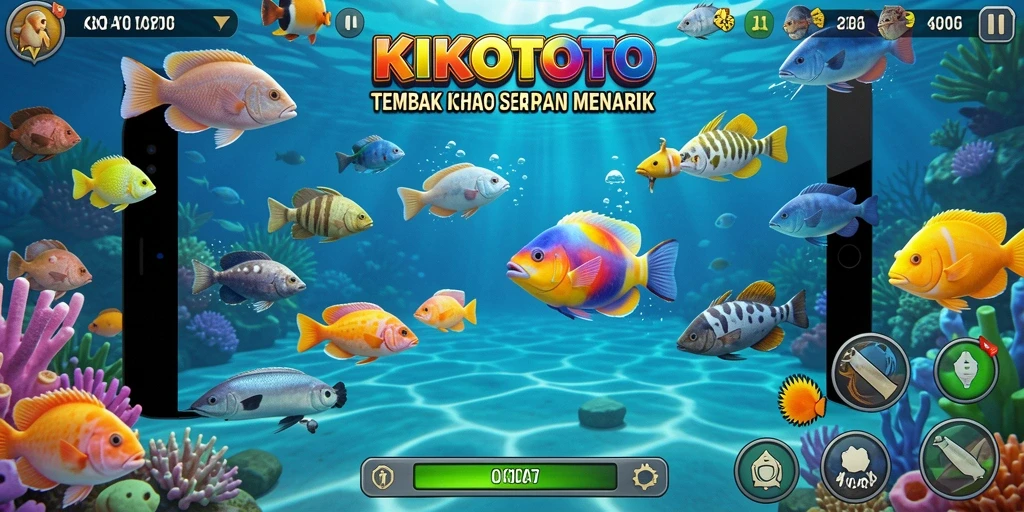 Tampilan gameplay KIKOTOTO yang menegangkan dengan aksi Tembak Ikan.