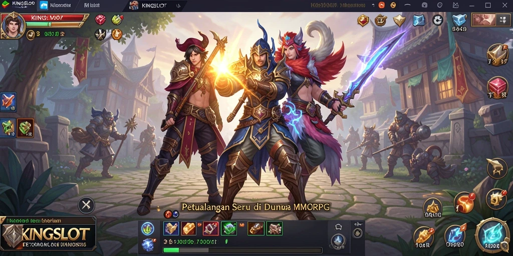 Screenshot KINGSLOT menampilkan gameplay seru di dunia MMORPG.
