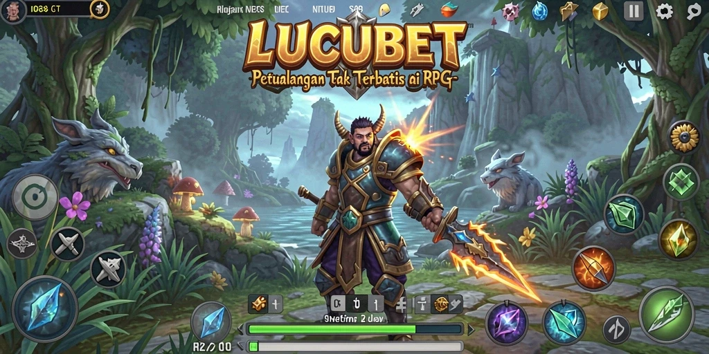 Tampilan gameplay RPG LUCUBET yang mendebarkan dan penuh aksi.