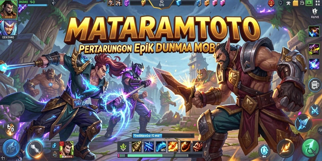 Tangkapan layar yang menunjukkan aksi seru dalam gameplay MOBA.