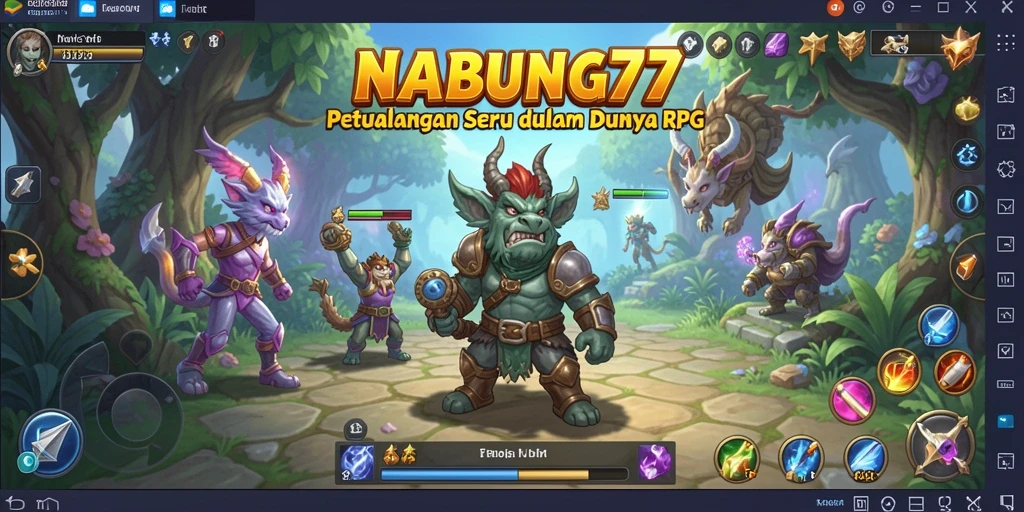Screenshot NABUNG77 menampilkan aksi pertarungan RPG yang mendebarkan.