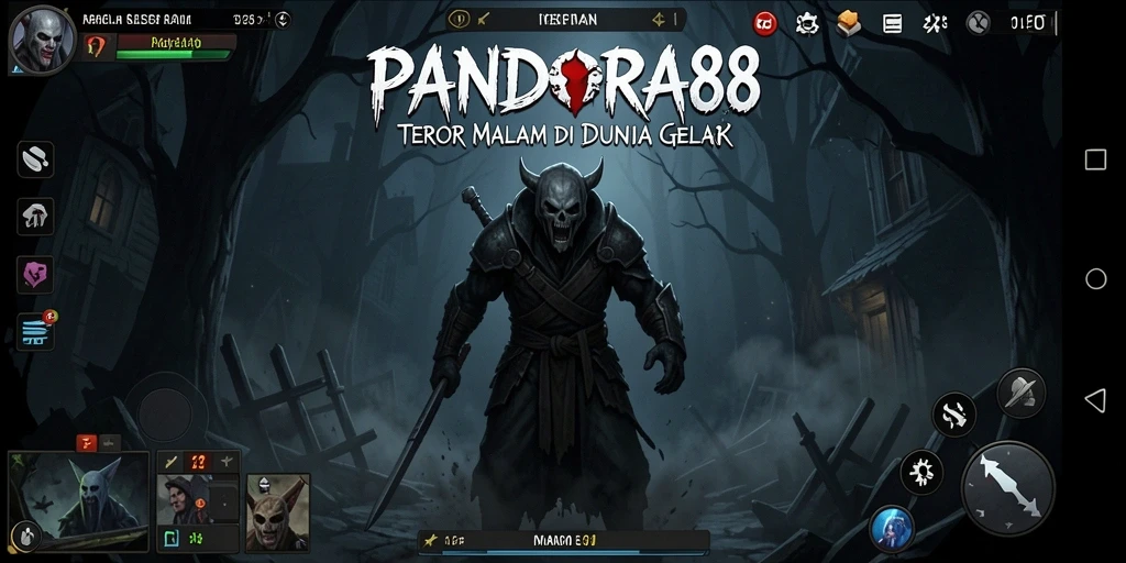 Screenshot gameplay PANDORA88 yang menunjukkan ketegangan dan kengerian.