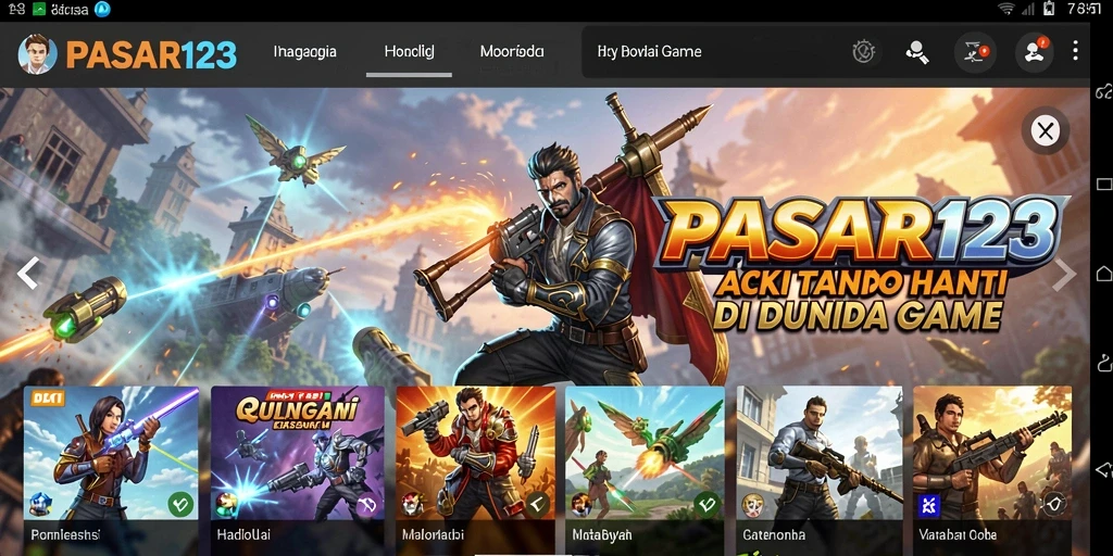 Screenshot menampilkan aksi seru dari permainan PASAR123.