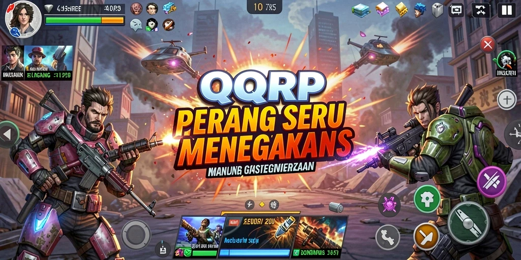 Tampilan gameplay QQRP dengan aksi menegangkan dan grafis tajam.