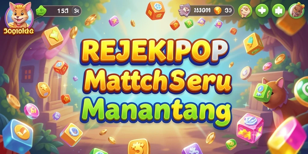 Tampilan gameplay seru dari REJEKIPOP saat mencocokkan simbol.