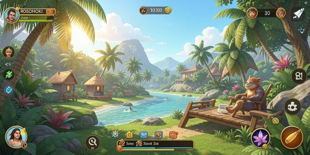 Gameplay santai dari ROSOHOKI yang menghibur dan penuh warna.