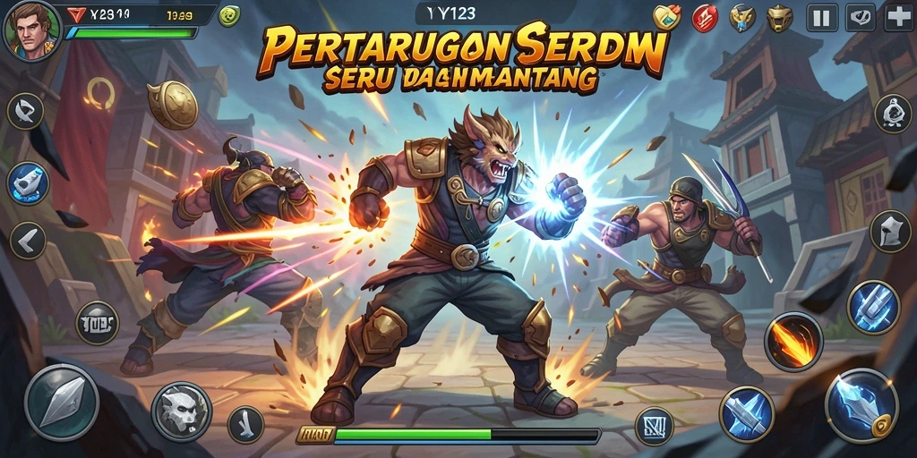 Tampilan gameplay YY123 yang penuh aksi dan pertarungan mendebarkan.